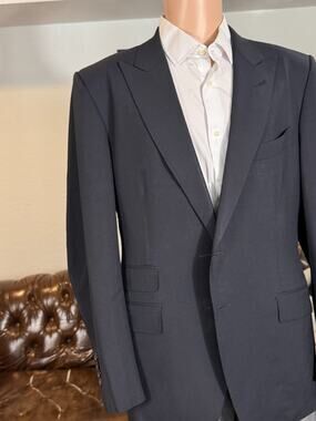Tom Ford Navy Blue Peak Lapel O'Connor 2PC Suit Wool 56IT 46R US 38x31 Trousers